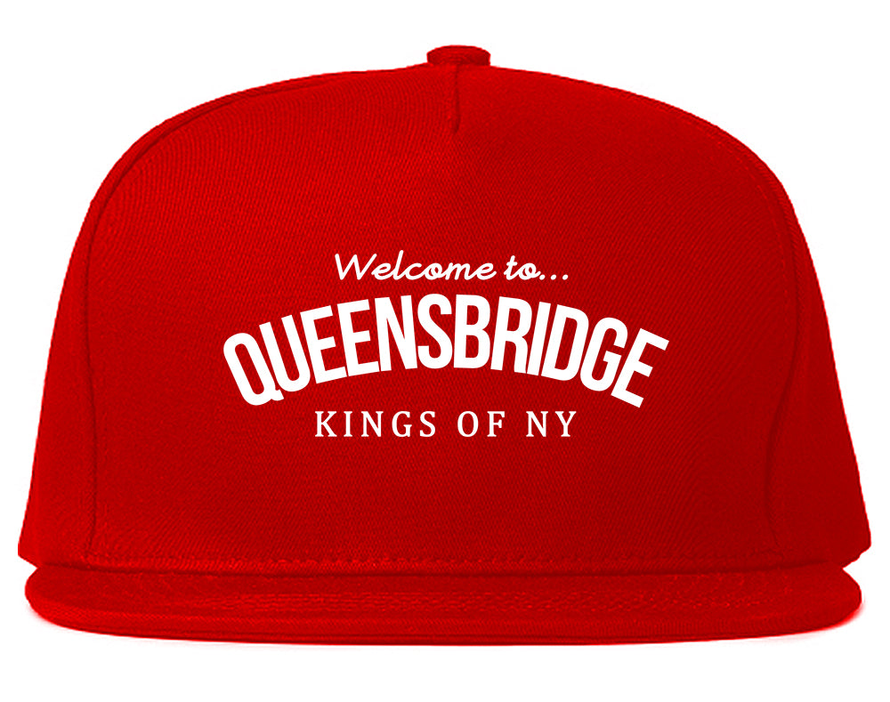 Welcome To Queensbridge Mens Snapback Hat Red