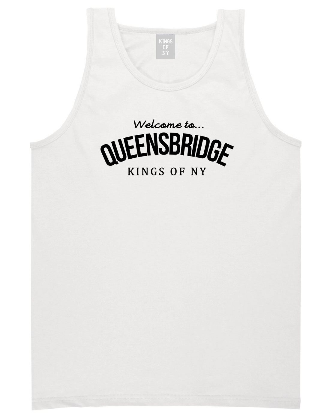 Welcome To Queensbridge Mens Tank Top Shirt White by Kings Of NY