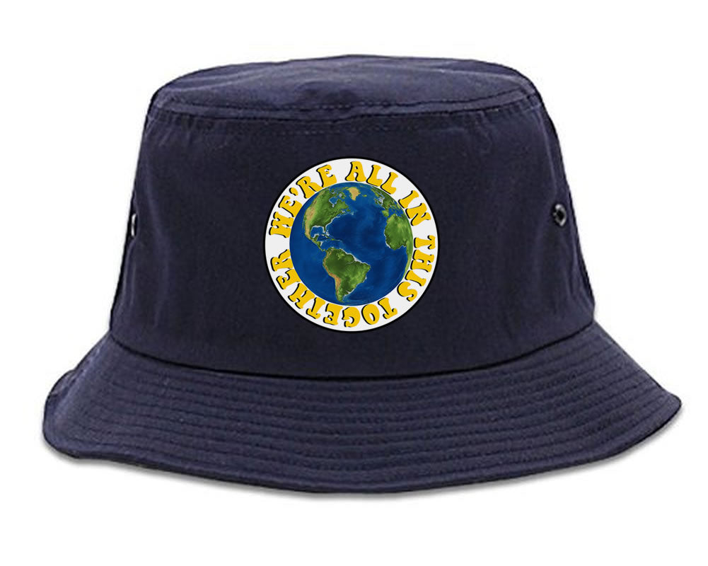 We're All In This Together Earth Bucket Hat Navy Blue
