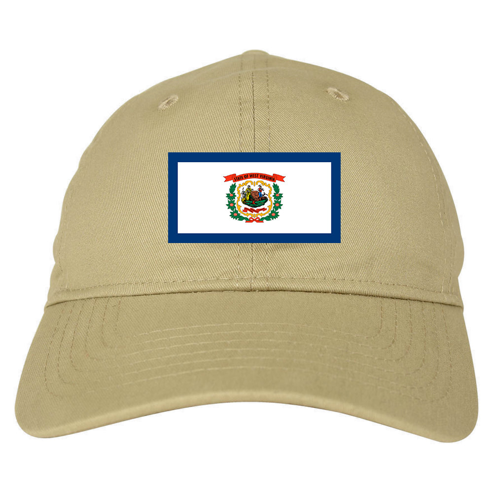 West Virginia State Flag WV Chest Mens Dad Hat Tan