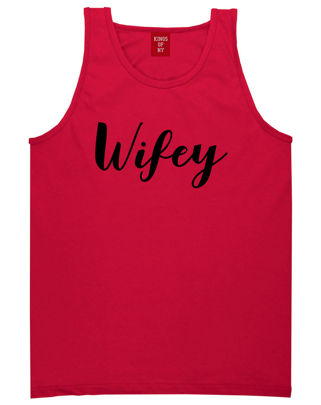 Wifey Script Red Tank Top Shirt by Kings Of NY
