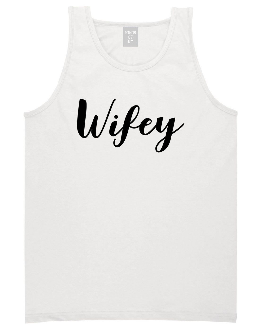 Wifey Script White Tank Top Shirt by Kings Of NY