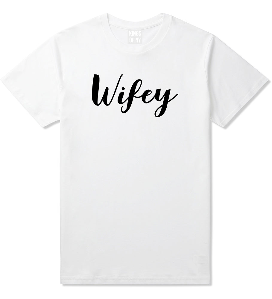 Wifey Script White T-Shirt by Kings Of NY