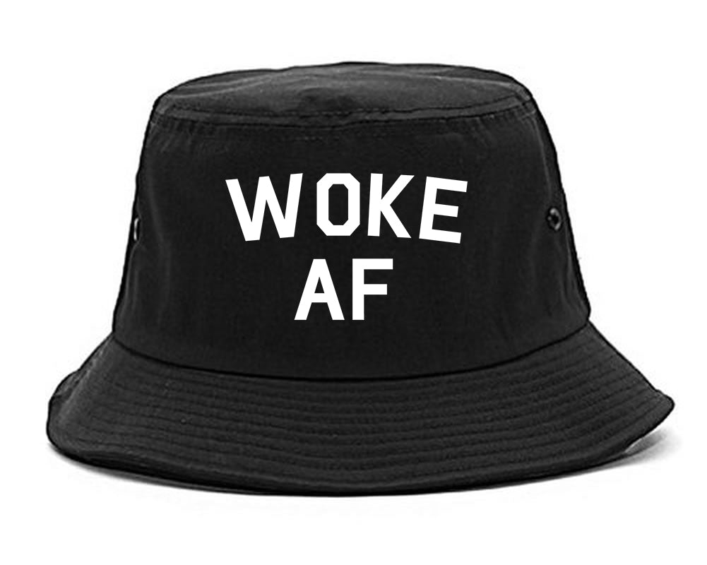 Woke AF Mens Snapback Hat Black