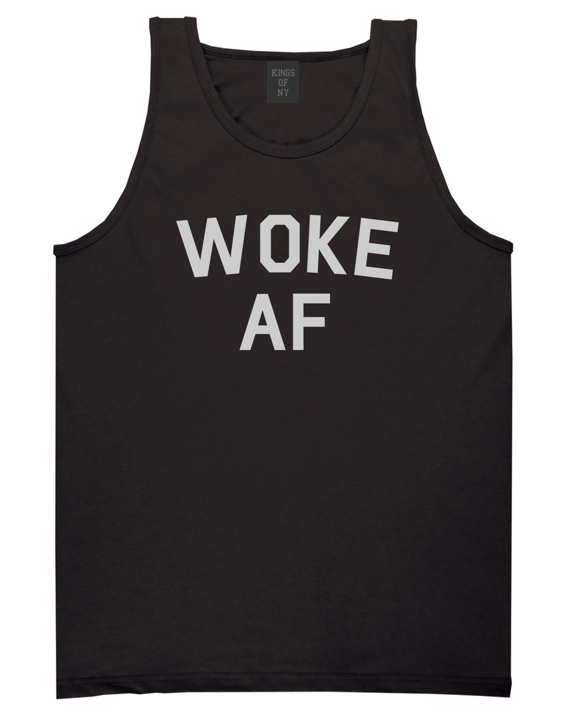 Woke AF Mens Tank Top Shirt Black