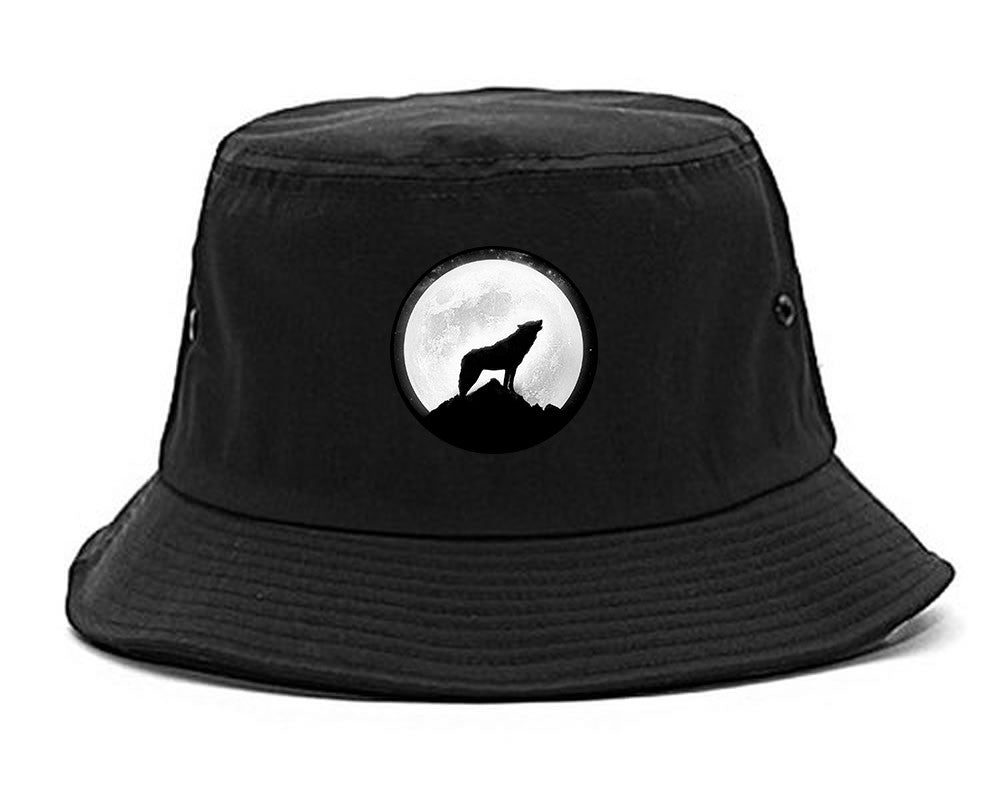 Wolf Howling Moon Bucket Hat