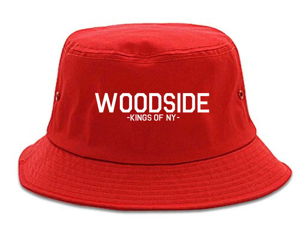 Woodside Queens New York Mens Snapback Hat Red