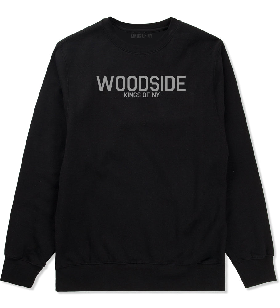 Woodside Queens New York Mens Crewneck Sweatshirt Black