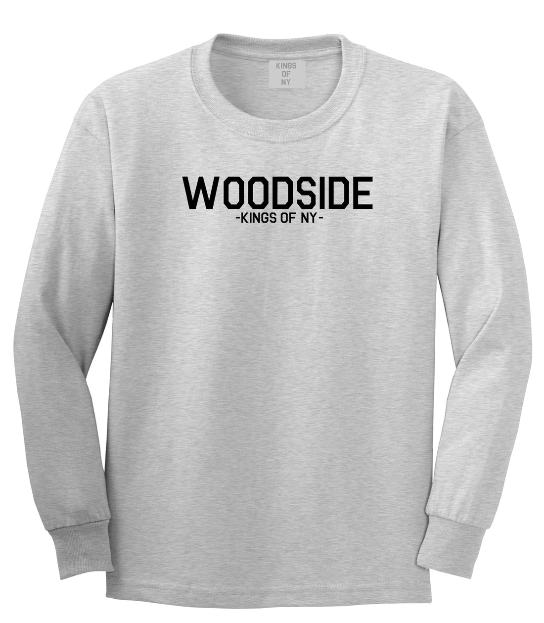 Woodside Queens New York Mens Long Sleeve T-Shirt Grey
