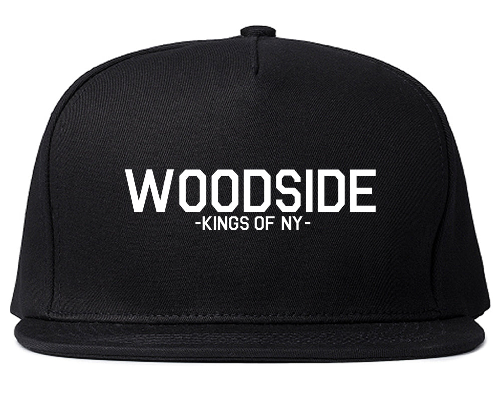 Woodside Queens New York Mens Snapback Hat Black
