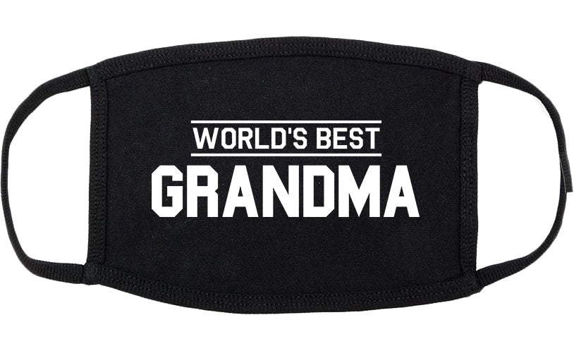 Worlds Best Grandma Gift Cotton Face Mask Black