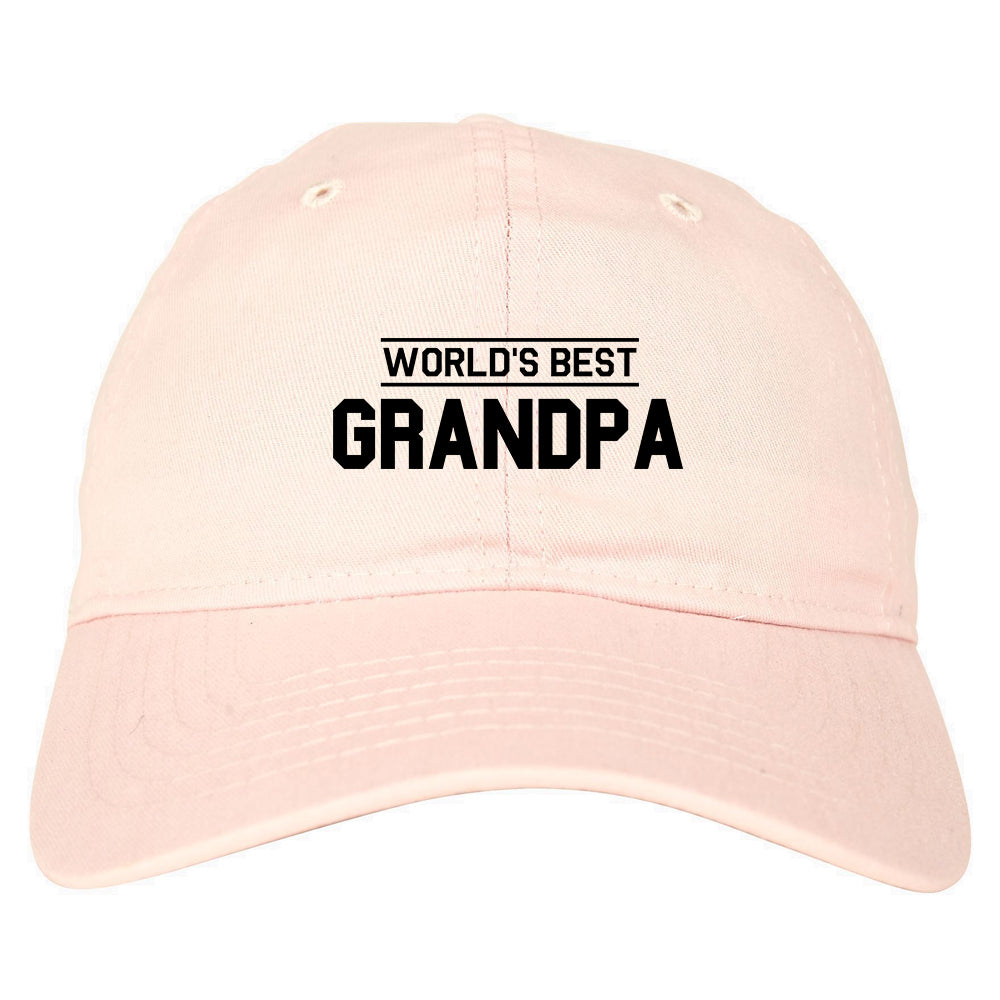 Worlds Best Grandpa Gift Mens Dad Hat Baseball Cap Pink