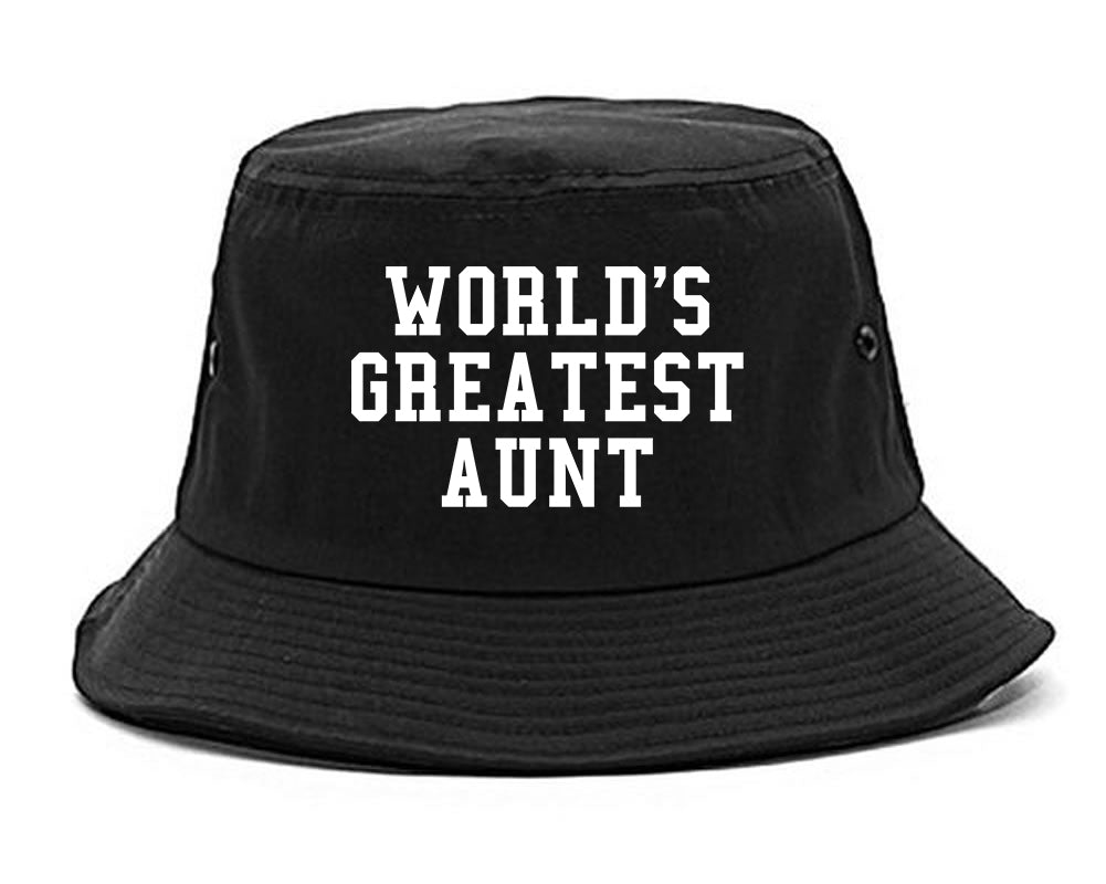 Worlds Greatest Aunt Auntie Birthday Gift Mens Bucket Hat Black