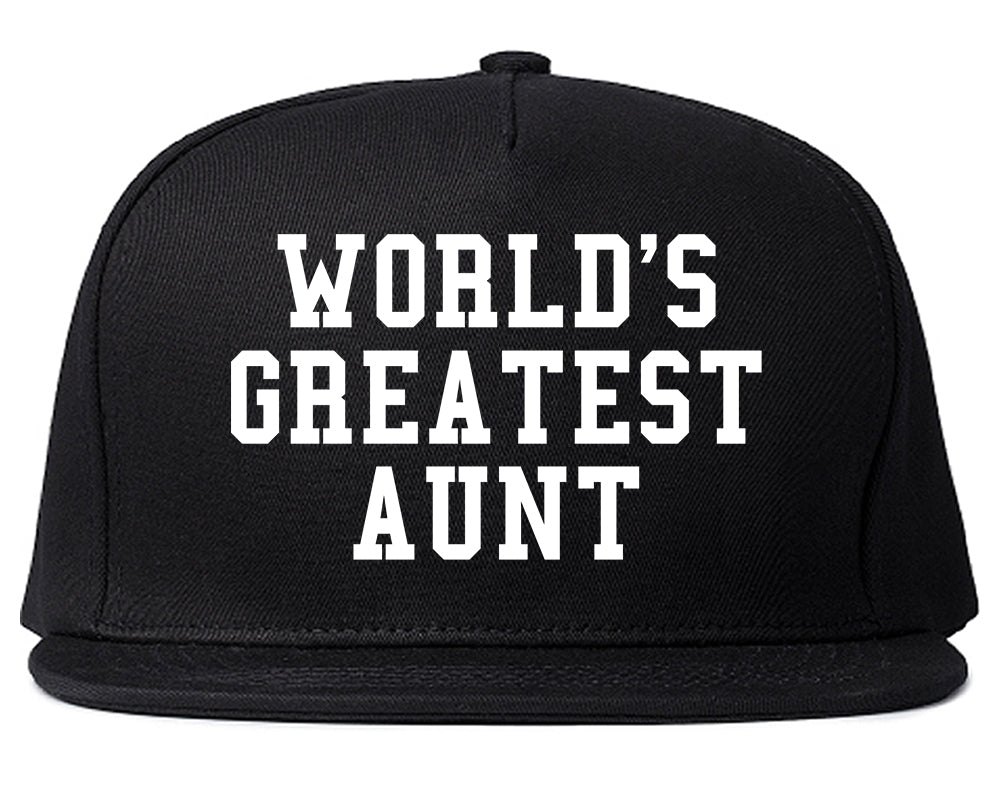Worlds Greatest Aunt Auntie Birthday Gift Mens Snapback Hat Black