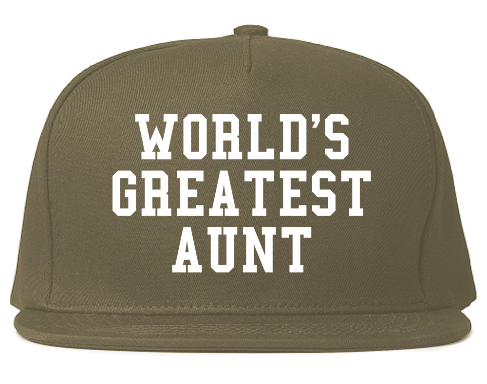 Worlds Greatest Aunt Auntie Birthday Gift Mens Snapback Hat Grey
