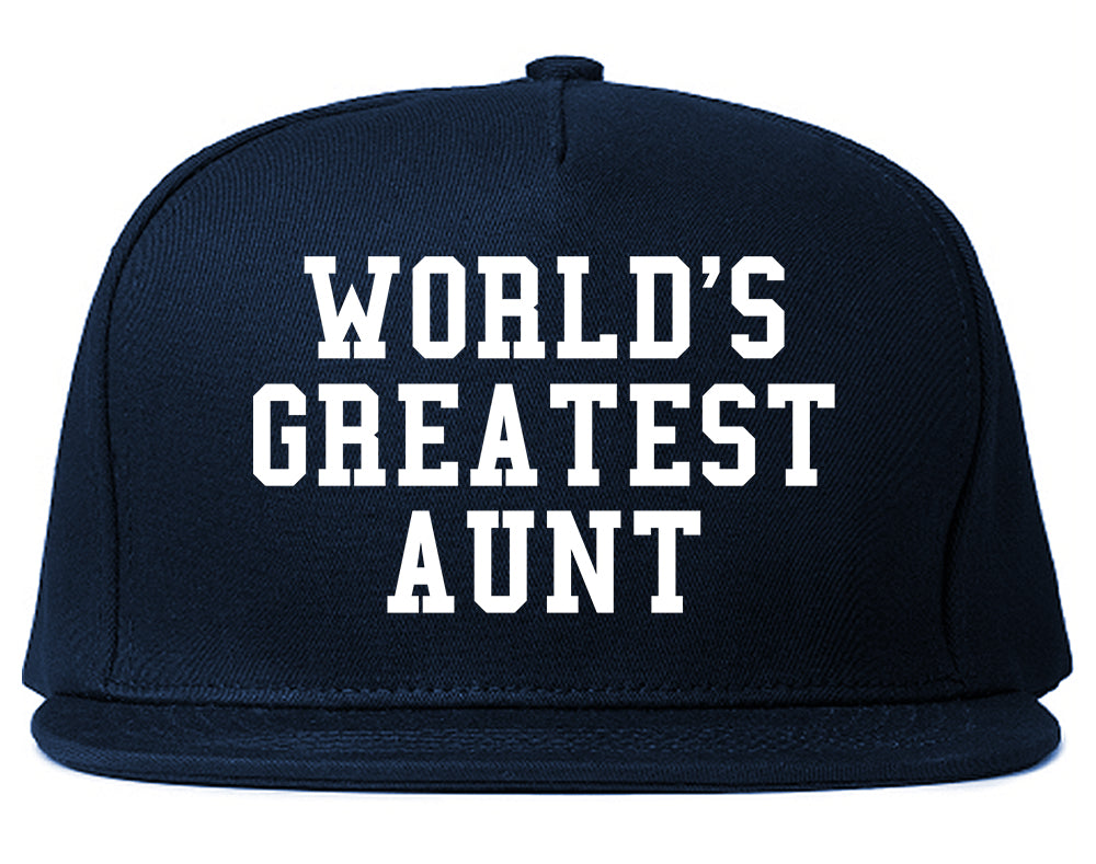Worlds Greatest Aunt Auntie Birthday Gift Mens Snapback Hat Navy Blue