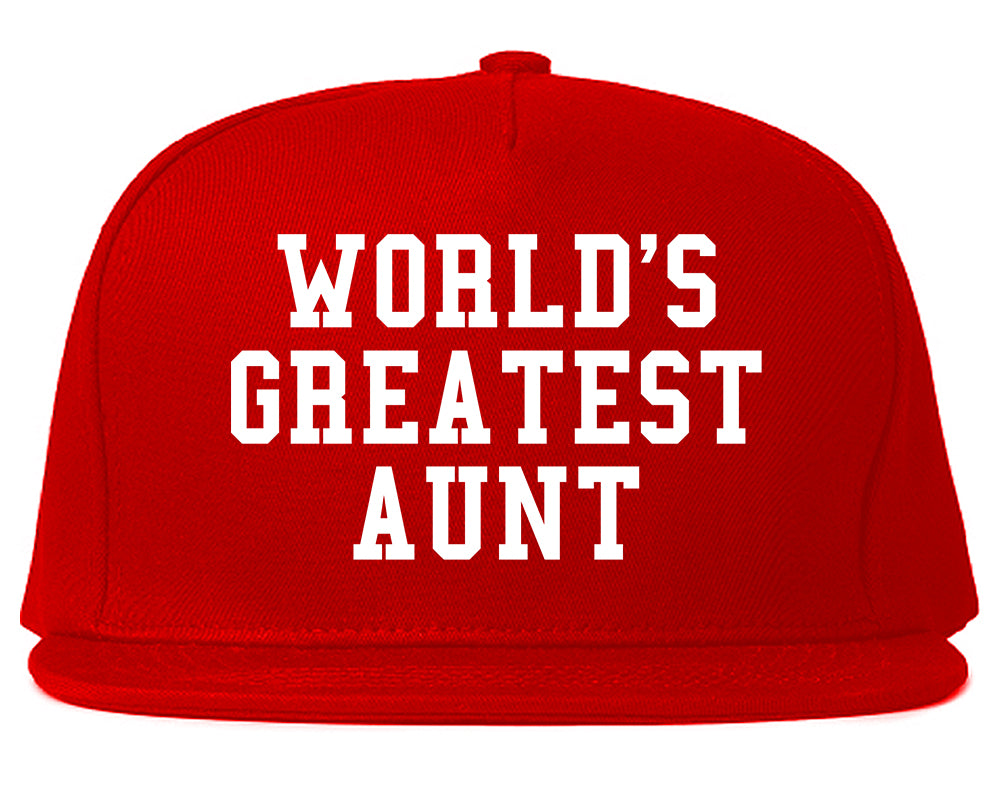 Worlds Greatest Aunt Auntie Birthday Gift Mens Snapback Hat Red