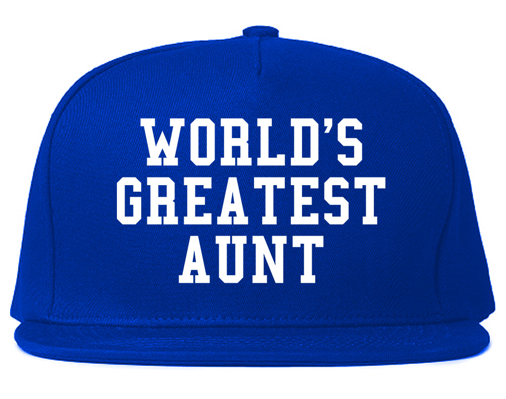 Worlds Greatest Aunt Auntie Birthday Gift Mens Snapback Hat Royal Blue