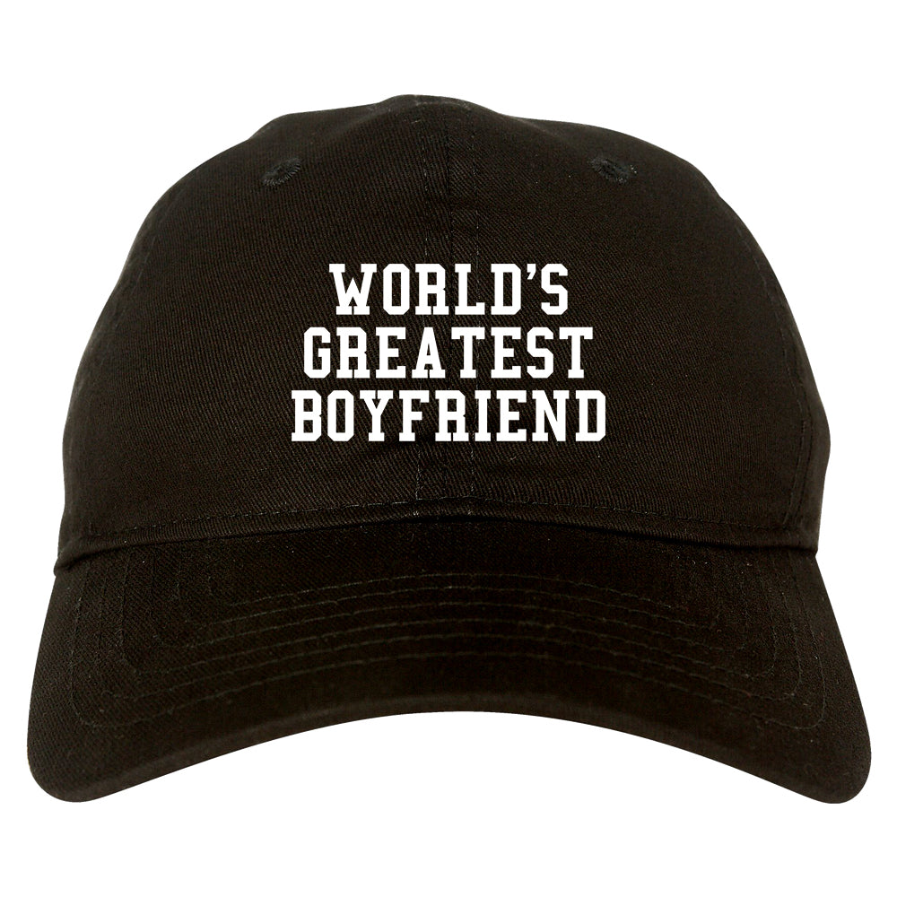 Worlds Greatest Boyfriend Funny Birthday Gift Mens Dad Hat Black