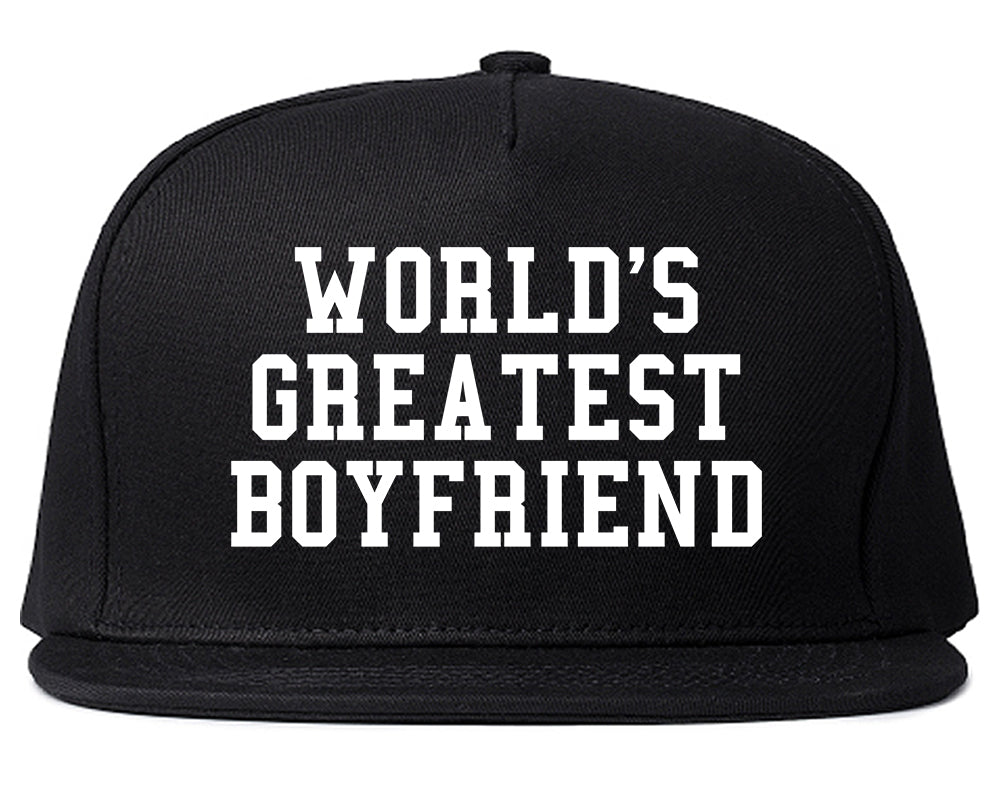 Worlds Greatest Boyfriend Funny Birthday Gift Mens Snapback Hat Black