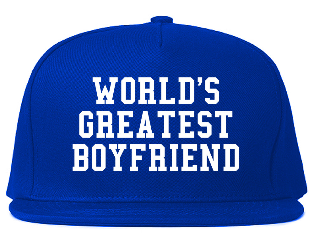 Worlds Greatest Boyfriend Funny Birthday Gift Mens Snapback Hat Royal Blue
