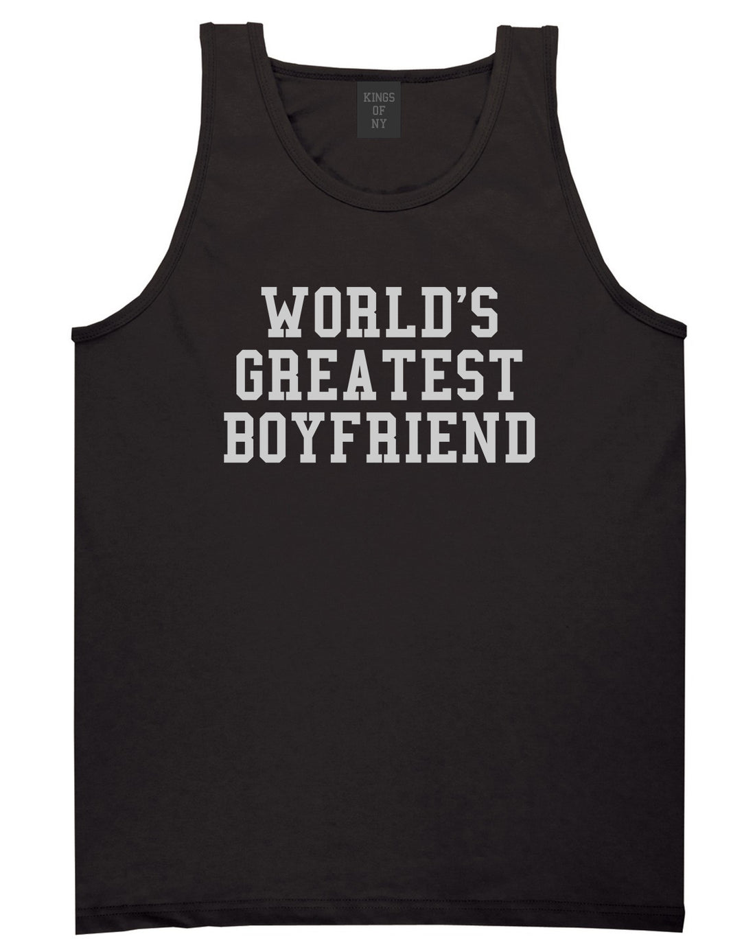 Worlds Greatest Boyfriend Funny Birthday Gift Mens Tank Top T-Shirt Black