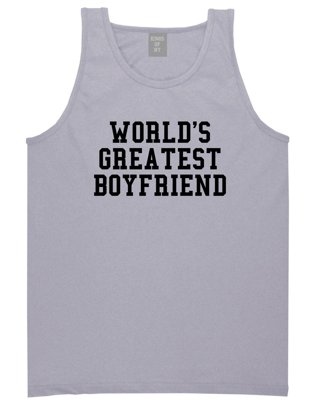 Worlds Greatest Boyfriend Funny Birthday Gift Mens Tank Top T-Shirt Grey