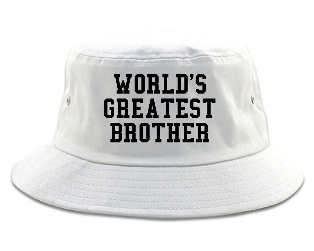 Worlds Greatest Brother Funny Birthday Mens Bucket Hat White