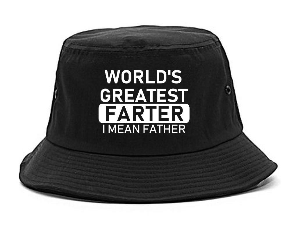 Worlds Greatest Farter Father Dad Day Mens Bucket Hat Black
