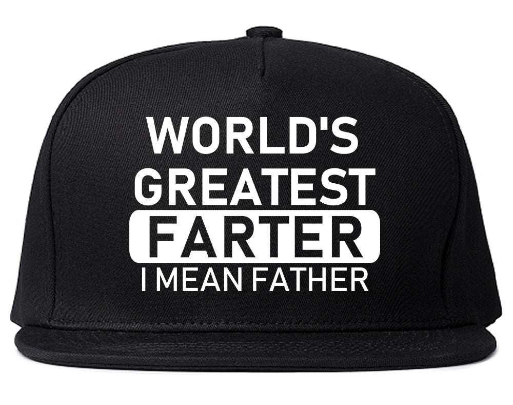 Worlds Greatest Farter Father Dad Day Mens Snapback Hat Black