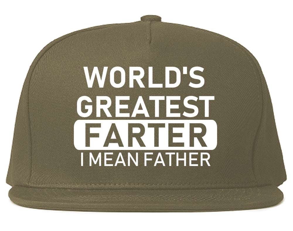 Worlds Greatest Farter Father Dad Day Mens Snapback Hat Grey