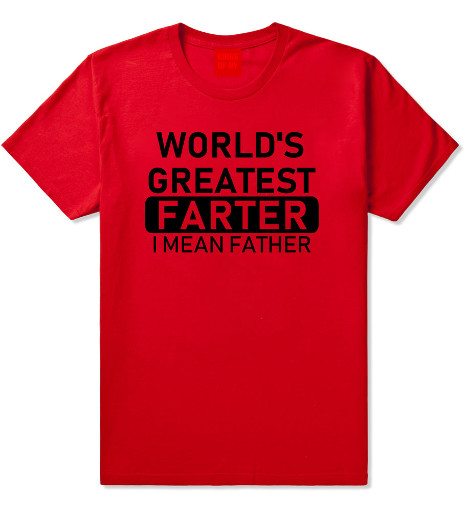 Worlds Greatest Farter Father Dad Day Mens T-Shirt Red