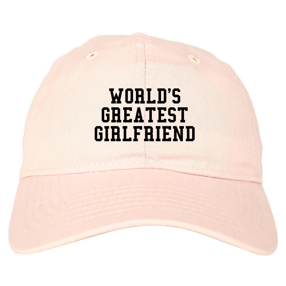 Worlds Greatest Girlfriend Funny Birthday Gift Mens Dad Hat Pink