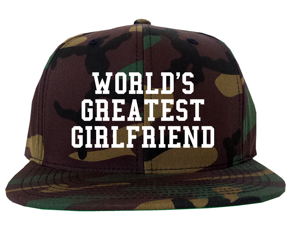 Worlds Greatest Girlfriend Funny Birthday Gift Mens Snapback Hat Army Camo