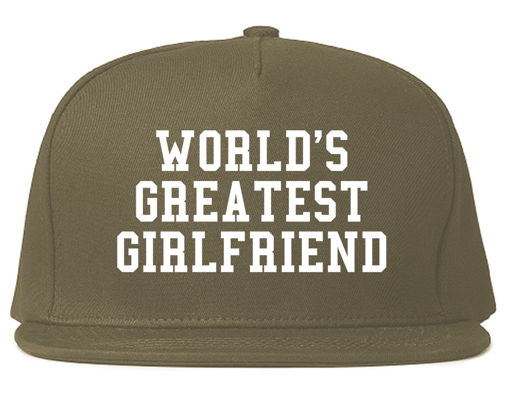 Worlds Greatest Girlfriend Funny Birthday Gift Mens Snapback Hat Grey