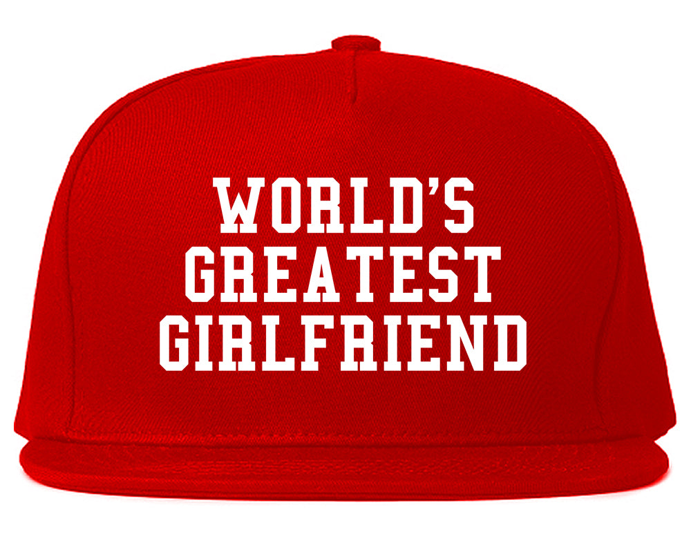 Worlds Greatest Girlfriend Funny Birthday Gift Mens Snapback Hat Red