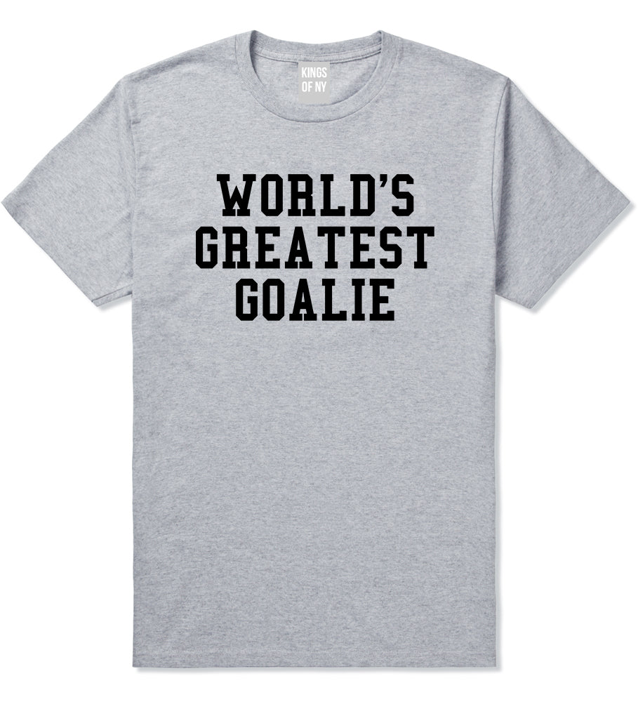 Worlds Greatest Goalie Hockey Mens T-Shirt Grey
