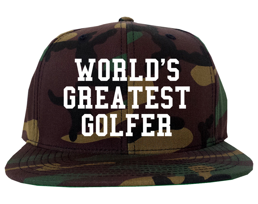 Worlds Greatest Golfer Funny Golf Mens Snapback Hat Army Camo