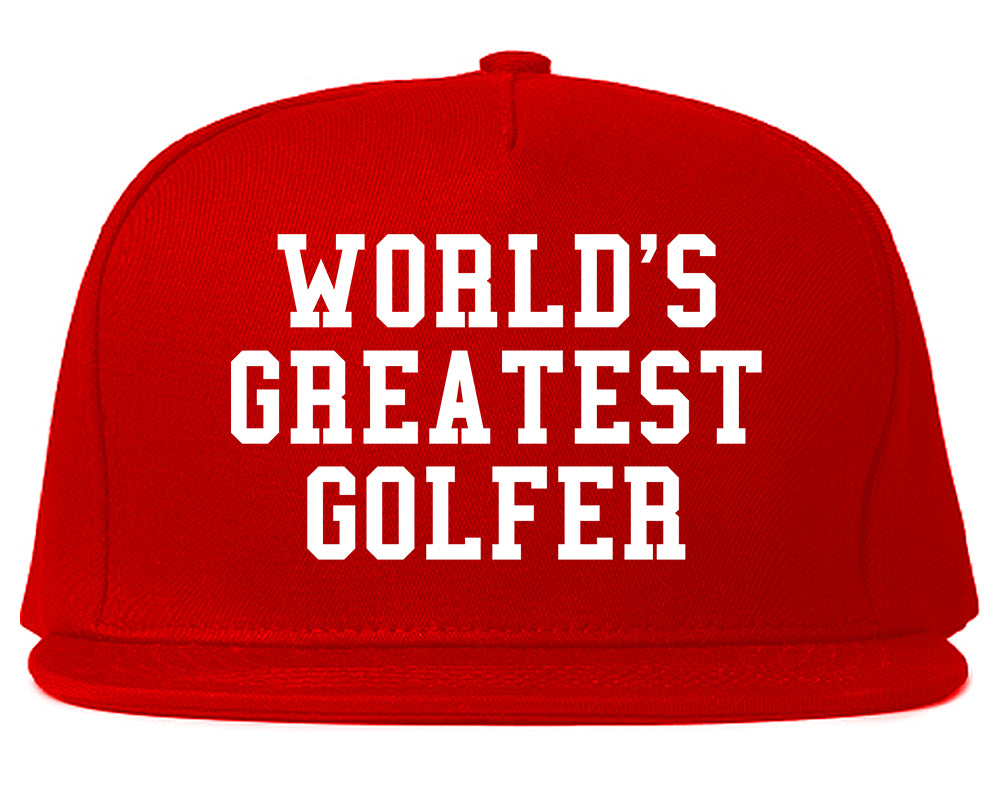 Worlds Greatest Golfer Funny Golf Mens Snapback Hat Red