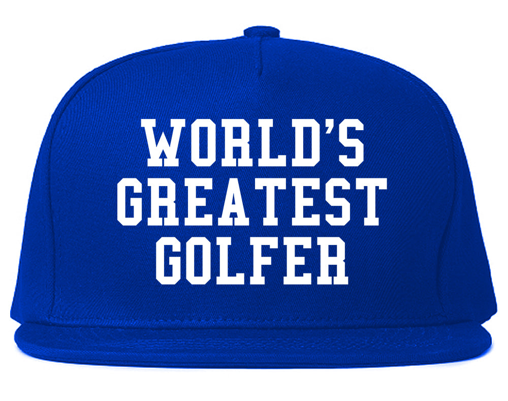 Worlds Greatest Golfer Funny Golf Mens Snapback Hat Royal Blue