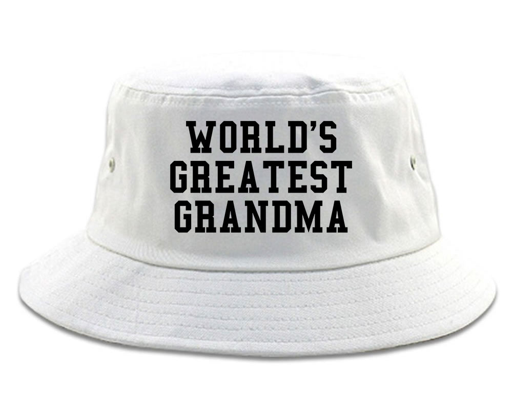 Worlds Greatest Grandma Birthday Gift Mens Bucket Hat White