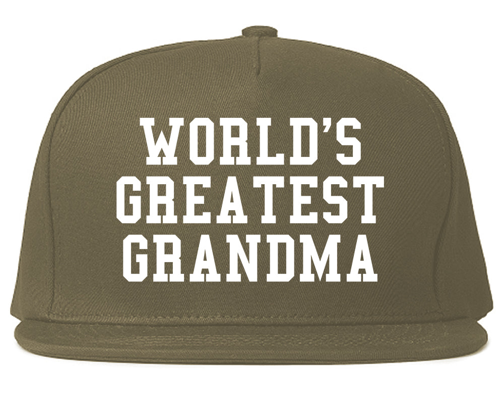 Worlds Greatest Grandma Birthday Gift Mens Snapback Hat Grey