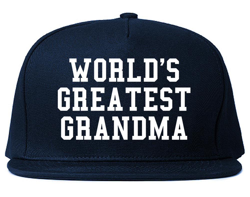 Worlds Greatest Grandma Birthday Gift Mens Snapback Hat Navy Blue