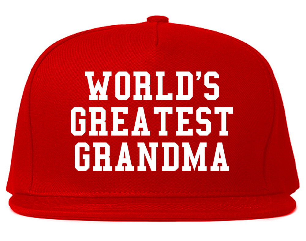 Worlds Greatest Grandma Birthday Gift Mens Snapback Hat Red