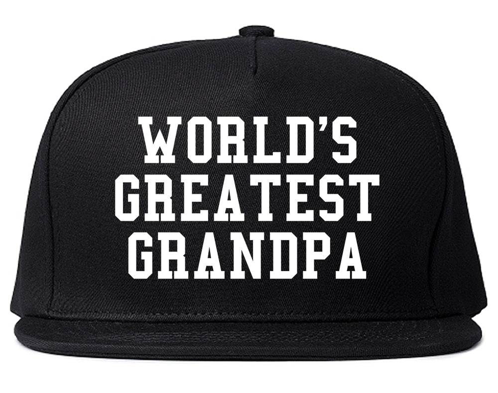 Worlds Greatest Grandpa Fathers Day Mens Snapback Hat Black