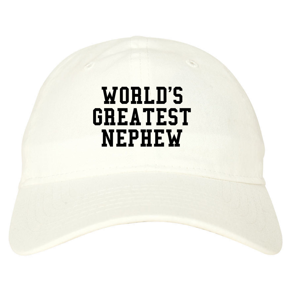 Worlds Greatest Nephew Birthday Gift Mens Dad Hat White