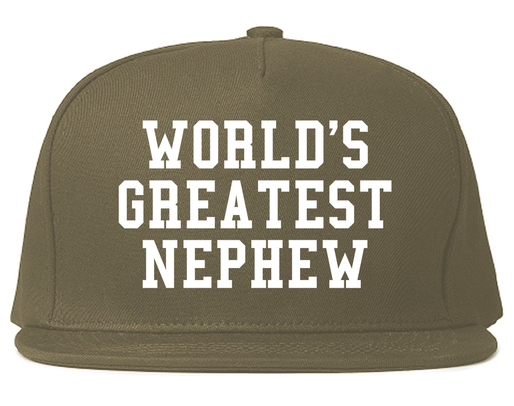 Worlds Greatest Nephew Birthday Gift Mens Snapback Hat Grey