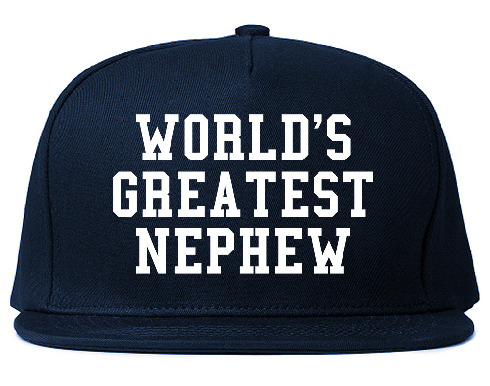 Worlds Greatest Nephew Birthday Gift Mens Snapback Hat Navy Blue