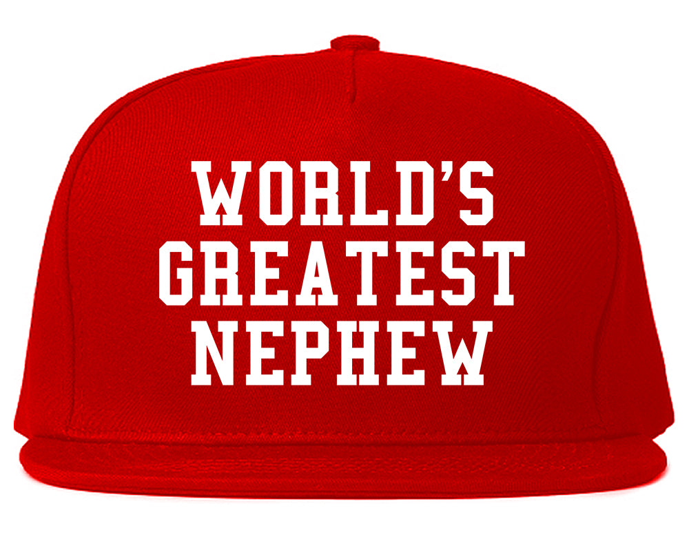 Worlds Greatest Nephew Birthday Gift Mens Snapback Hat Red