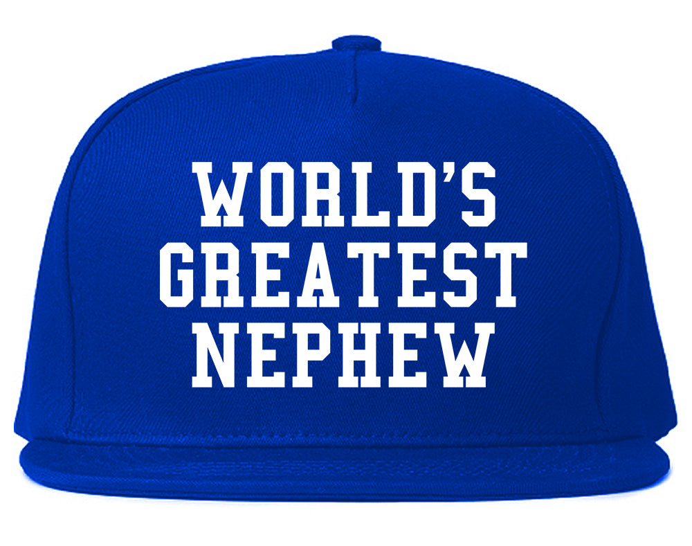 Worlds Greatest Nephew Birthday Gift Mens Snapback Hat Royal Blue